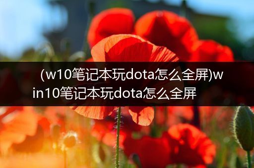 （w10笔记本玩dota怎么全屏)win10笔记本玩dota怎么全屏