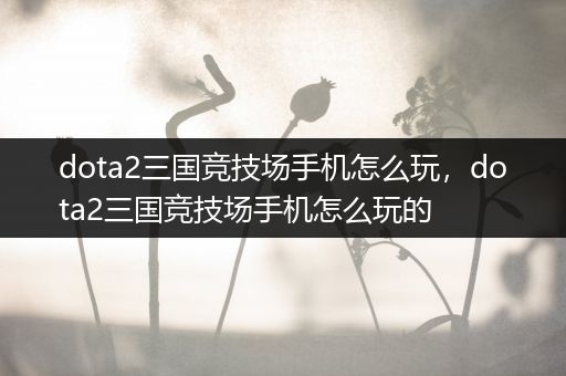 dota2三国竞技场手机怎么玩，dota2三国竞技场手机怎么玩的