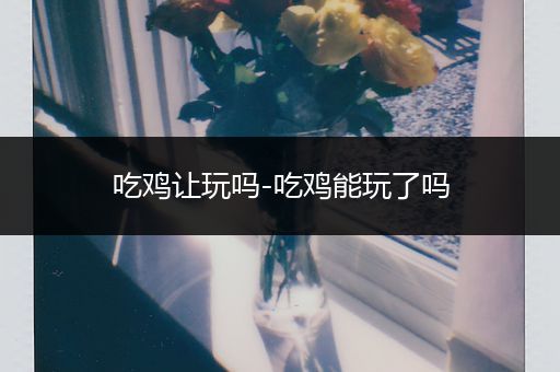吃鸡让玩吗-吃鸡能玩了吗