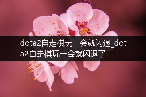 dota2自走棋玩一会就闪退_dota2自走棋玩一会就闪退了