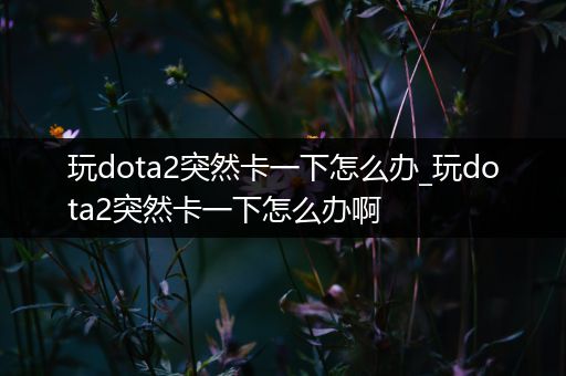 玩dota2突然卡一下怎么办_玩dota2突然卡一下怎么办啊