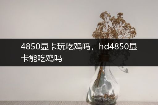 4850显卡玩吃鸡吗，hd4850显卡能吃鸡吗