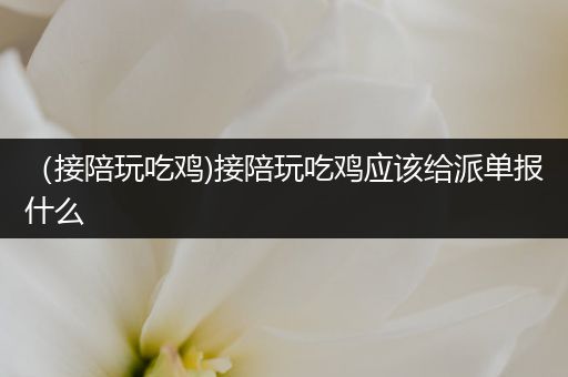 （接陪玩吃鸡)接陪玩吃鸡应该给派单报什么