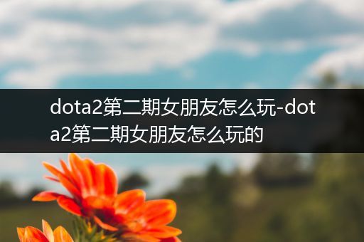 dota2第二期女朋友怎么玩-dota2第二期女朋友怎么玩的