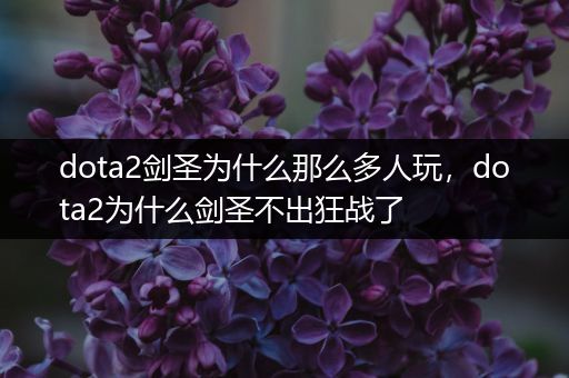 dota2剑圣为什么那么多人玩，dota2为什么剑圣不出狂战了