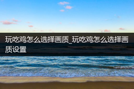 玩吃鸡怎么选择画质_玩吃鸡怎么选择画质设置