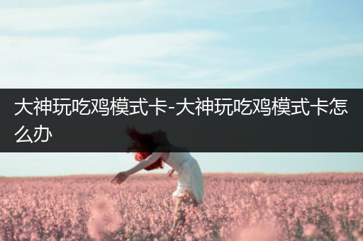 大神玩吃鸡模式卡-大神玩吃鸡模式卡怎么办