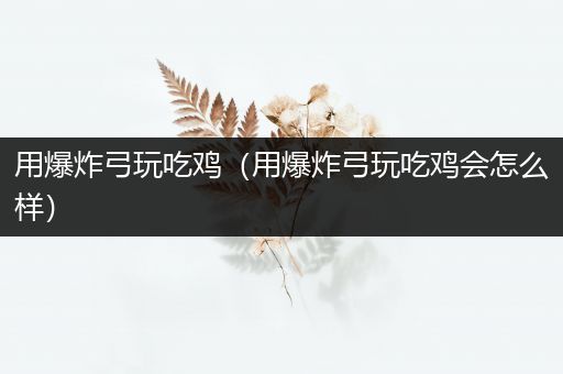 用爆炸弓玩吃鸡（用爆炸弓玩吃鸡会怎么样）