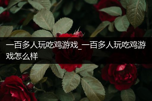 一百多人玩吃鸡游戏_一百多人玩吃鸡游戏怎么样