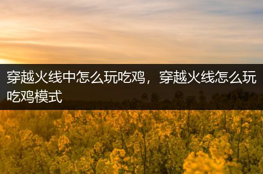 穿越火线中怎么玩吃鸡，穿越火线怎么玩吃鸡模式