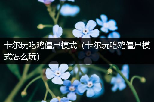卡尔玩吃鸡僵尸模式（卡尔玩吃鸡僵尸模式怎么玩）