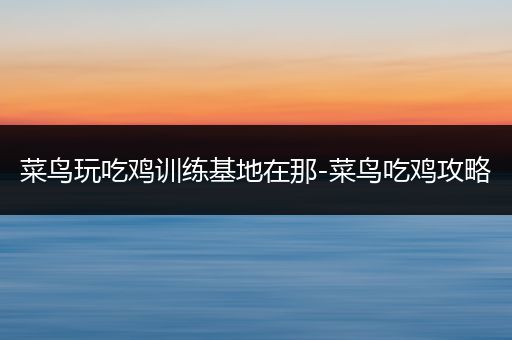菜鸟玩吃鸡训练基地在那-菜鸟吃鸡攻略