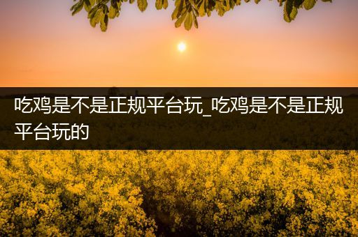吃鸡是不是正规平台玩_吃鸡是不是正规平台玩的