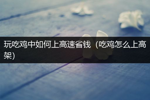 玩吃鸡中如何上高速省钱（吃鸡怎么上高架）