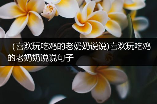 （喜欢玩吃鸡的老奶奶说说)喜欢玩吃鸡的老奶奶说说句子