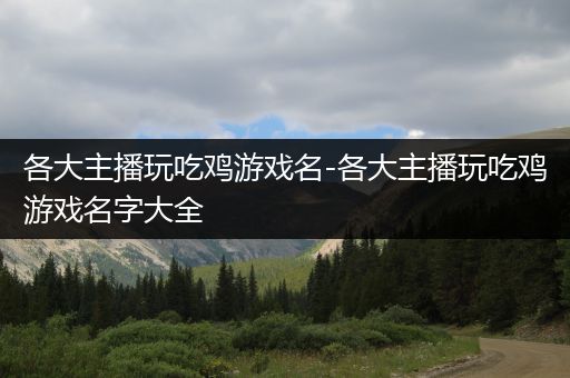 各大主播玩吃鸡游戏名-各大主播玩吃鸡游戏名字大全