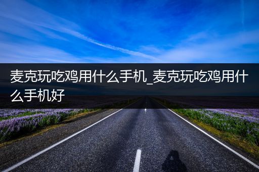 麦克玩吃鸡用什么手机_麦克玩吃鸡用什么手机好