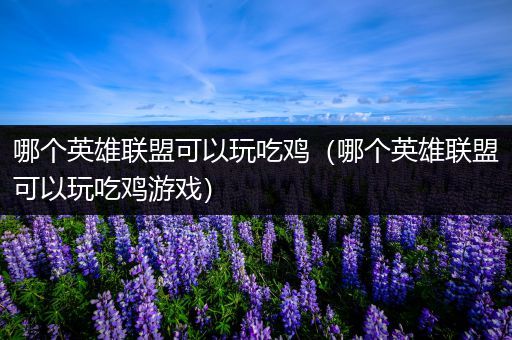 哪个英雄联盟可以玩吃鸡（哪个英雄联盟可以玩吃鸡游戏）