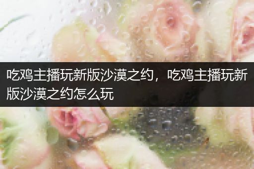吃鸡主播玩新版沙漠之约，吃鸡主播玩新版沙漠之约怎么玩