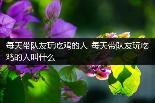每天带队友玩吃鸡的人-每天带队友玩吃鸡的人叫什么