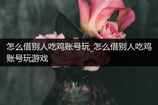 怎么借别人吃鸡账号玩_怎么借别人吃鸡账号玩游戏