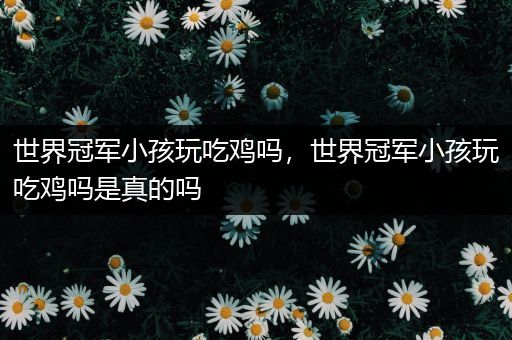 世界冠军小孩玩吃鸡吗，世界冠军小孩玩吃鸡吗是真的吗