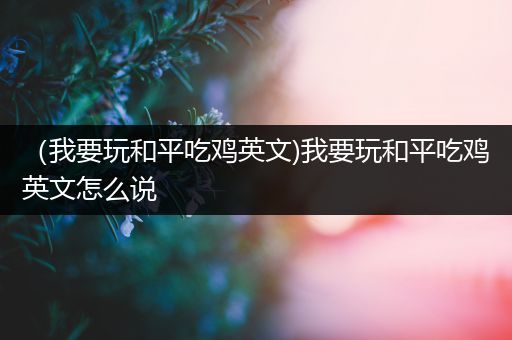 （我要玩和平吃鸡英文)我要玩和平吃鸡英文怎么说