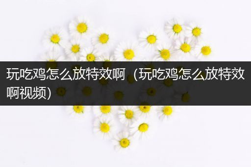 玩吃鸡怎么放特效啊（玩吃鸡怎么放特效啊视频）