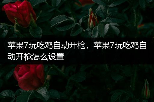 苹果7玩吃鸡自动开枪，苹果7玩吃鸡自动开枪怎么设置