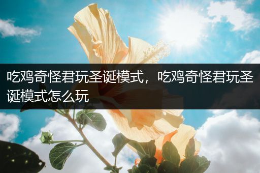 吃鸡奇怪君玩圣诞模式，吃鸡奇怪君玩圣诞模式怎么玩