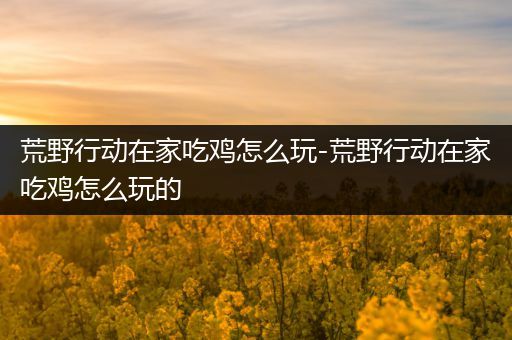 荒野行动在家吃鸡怎么玩-荒野行动在家吃鸡怎么玩的