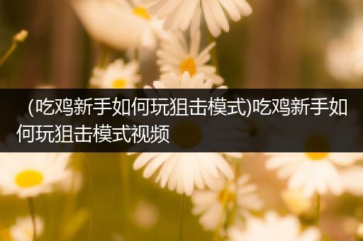 （吃鸡新手如何玩狙击模式)吃鸡新手如何玩狙击模式视频