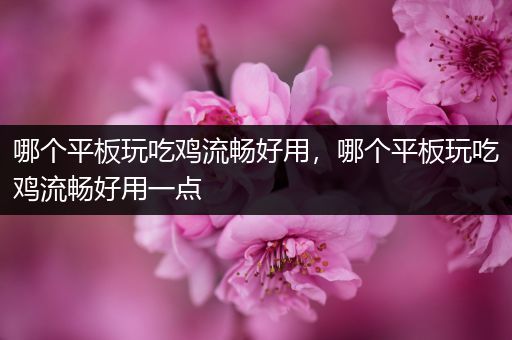 哪个平板玩吃鸡流畅好用，哪个平板玩吃鸡流畅好用一点