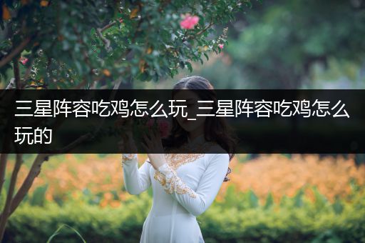 三星阵容吃鸡怎么玩_三星阵容吃鸡怎么玩的