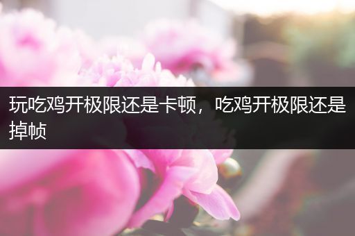 玩吃鸡开极限还是卡顿，吃鸡开极限还是掉帧
