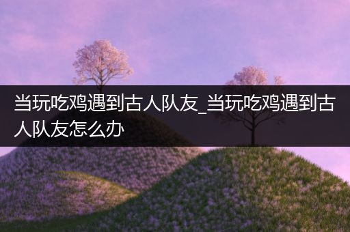 当玩吃鸡遇到古人队友_当玩吃鸡遇到古人队友怎么办