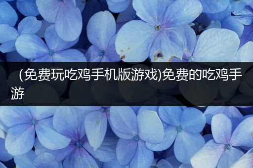 （免费玩吃鸡手机版游戏)免费的吃鸡手游
