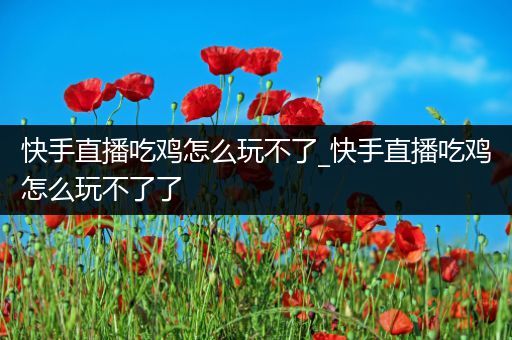 快手直播吃鸡怎么玩不了_快手直播吃鸡怎么玩不了了