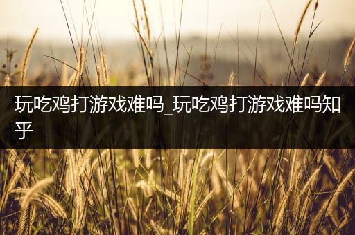 玩吃鸡打游戏难吗_玩吃鸡打游戏难吗知乎