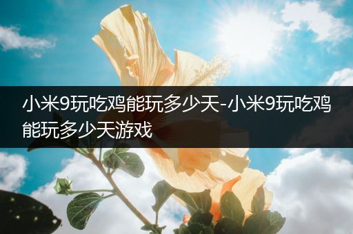 小米9玩吃鸡能玩多少天-小米9玩吃鸡能玩多少天游戏