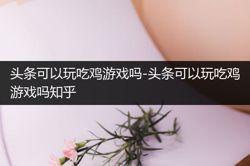 头条可以玩吃鸡游戏吗-头条可以玩吃鸡游戏吗知乎