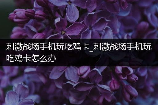 刺激战场手机玩吃鸡卡_刺激战场手机玩吃鸡卡怎么办