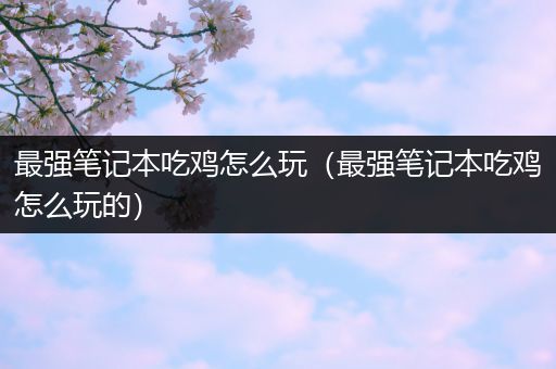 最强笔记本吃鸡怎么玩（最强笔记本吃鸡怎么玩的）