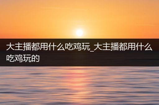 大主播都用什么吃鸡玩_大主播都用什么吃鸡玩的