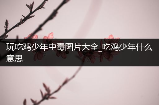 玩吃鸡少年中毒图片大全_吃鸡少年什么意思