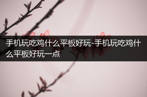 手机玩吃鸡什么平板好玩-手机玩吃鸡什么平板好玩一点