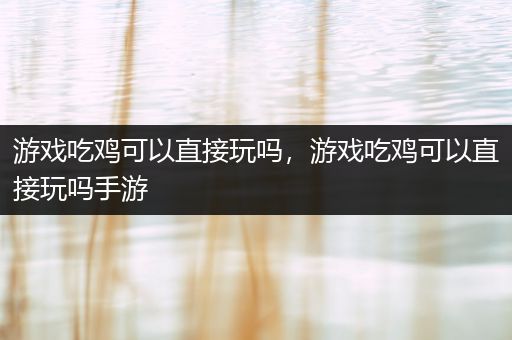 游戏吃鸡可以直接玩吗，游戏吃鸡可以直接玩吗手游