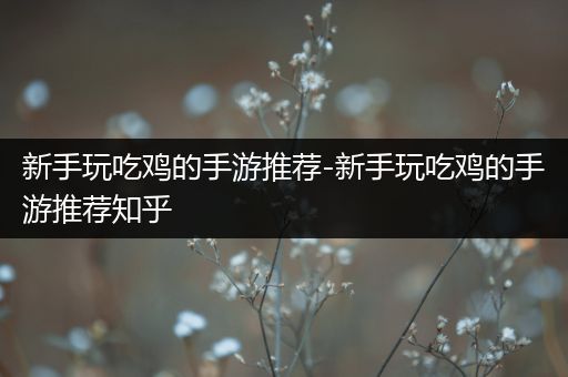 新手玩吃鸡的手游推荐-新手玩吃鸡的手游推荐知乎