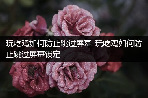 玩吃鸡如何防止跳过屏幕-玩吃鸡如何防止跳过屏幕锁定