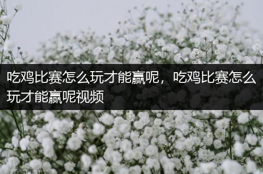 吃鸡比赛怎么玩才能赢呢，吃鸡比赛怎么玩才能赢呢视频